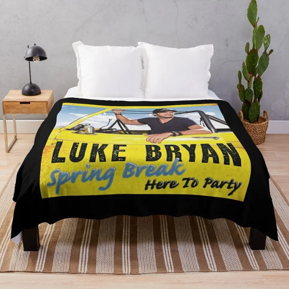 

Spring breakhere to party Throw Blanket Stain Resistant Cozy Warm Blanket