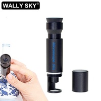 Pocket Microscope 50X Mini Handheld Jeweler Magnifier Compact Blue Coated Large Lens for Identification