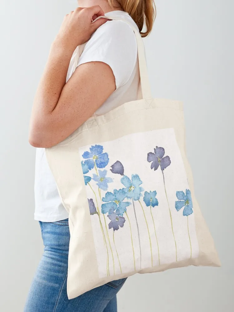 

Little blue flowers Tote Bag custom canvas bag eco bag folding large size bags handbag