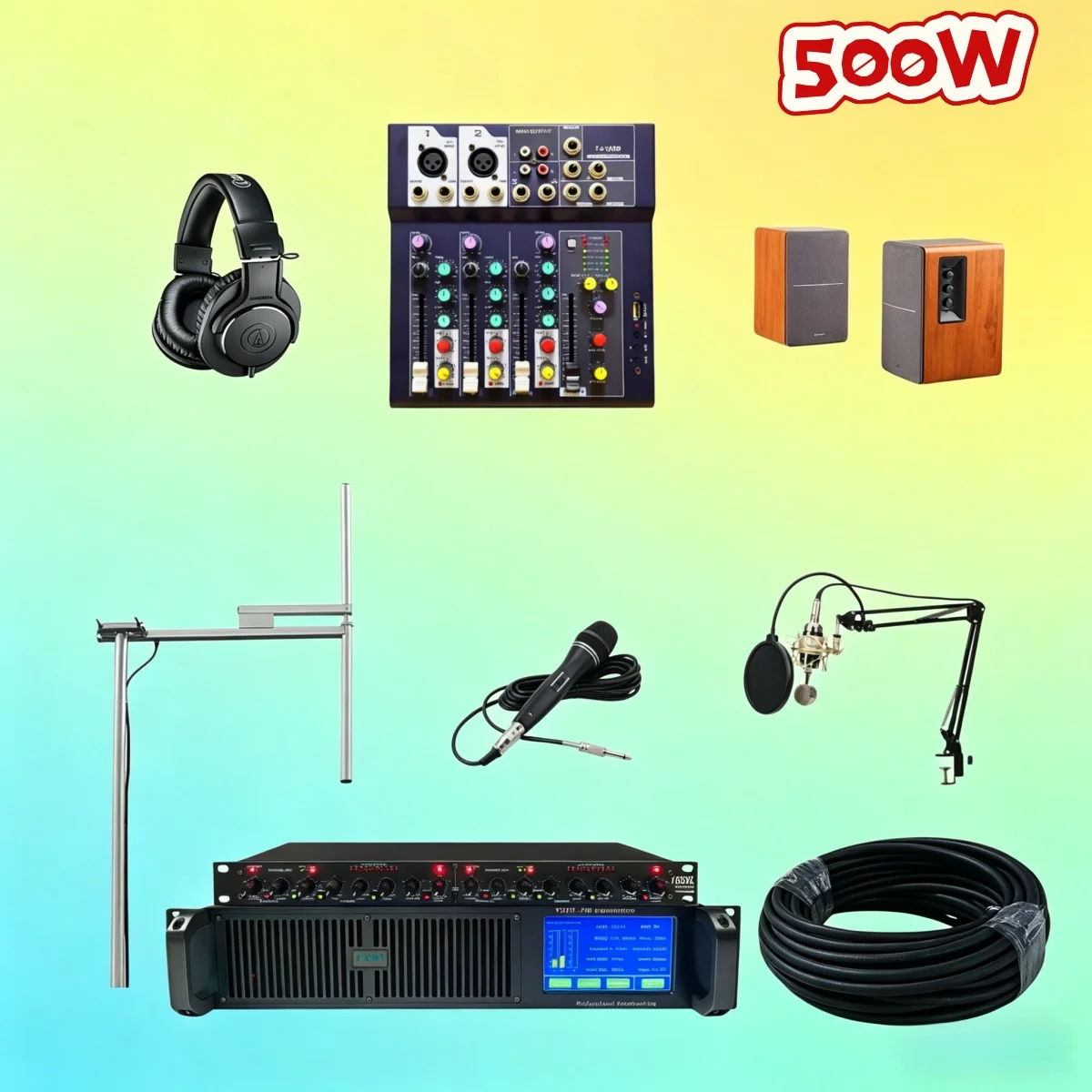 

Church YXHT-2, 500W FM Transmitter Complete System Kit, Fellowship Gathering Audio, Full Set, Low Distortion