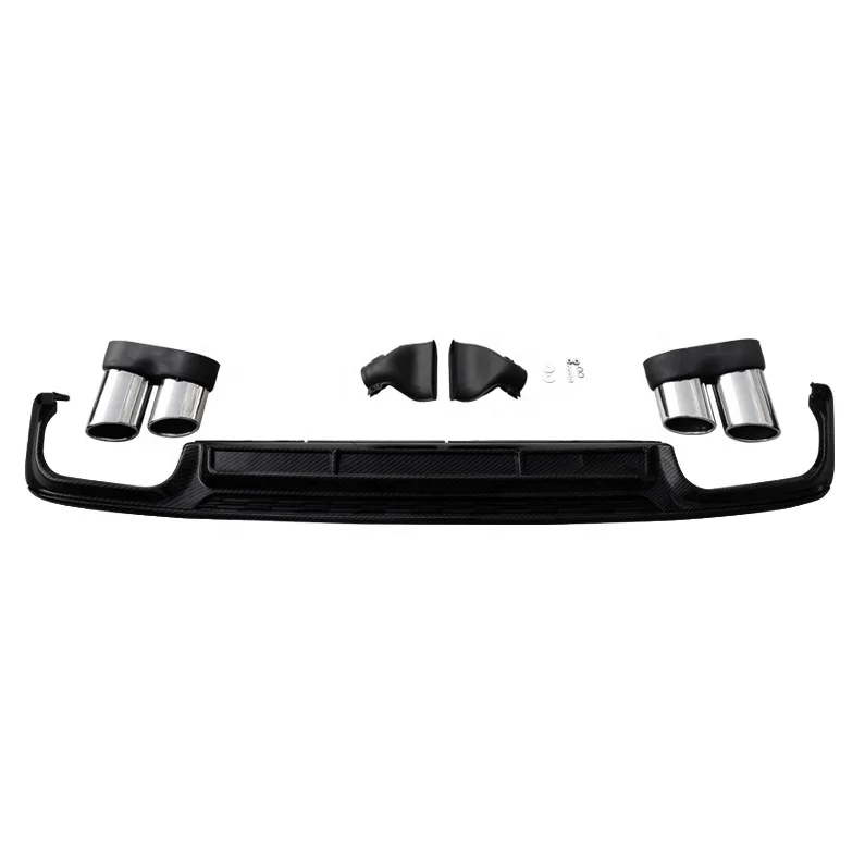 S6 C8 Diffuser with tailpipe for  A6 S6 C8 rear lip diffuser refit to  A6 C8 Sline rear bumper diffuser 2019 2020 2021