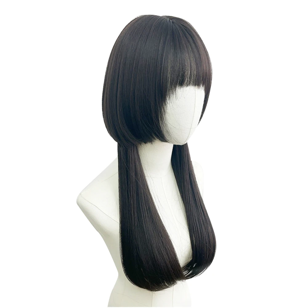 VICWIG Long Straight Synthetic Jellyfish Head Wig with Bangs Pink Black Lolita Cosplay Hair Heat Resistant Wig for Daily Party