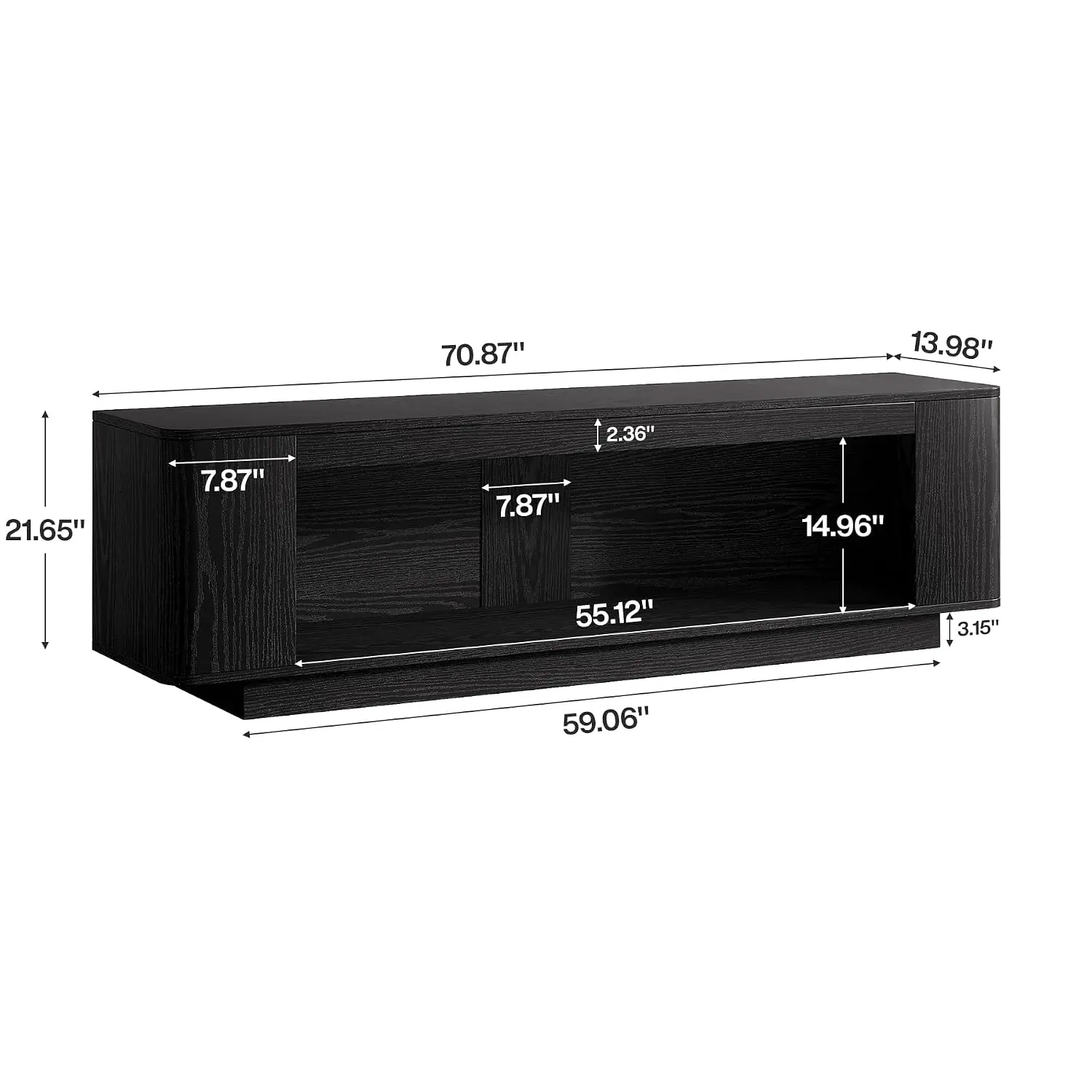 70.9-Inch TV Stand with LED Light Strip, Farmhouse Entertainment Center for 65/70/75/80-Inch TVs, Extra Long, Customized