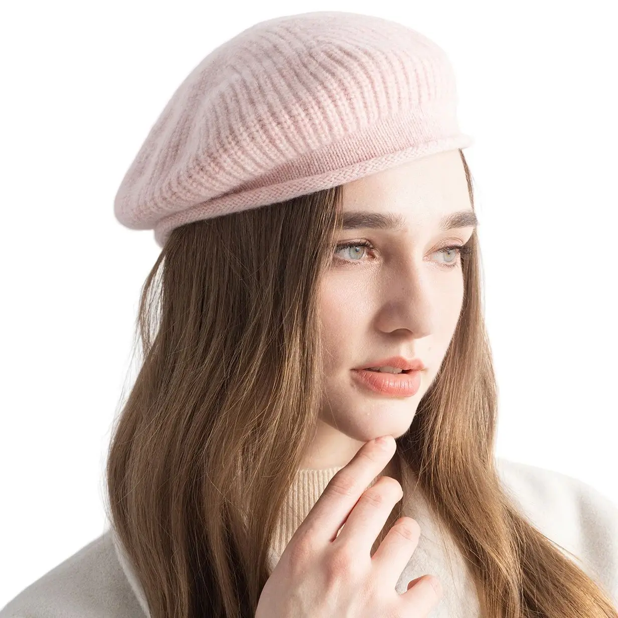 

LONGMING Winter Hats Woman 100% Cashmere Beret Beanie Hat Unisex Knit Warm Luxury Fall Fashion Cap for Men And Womens Streetwear