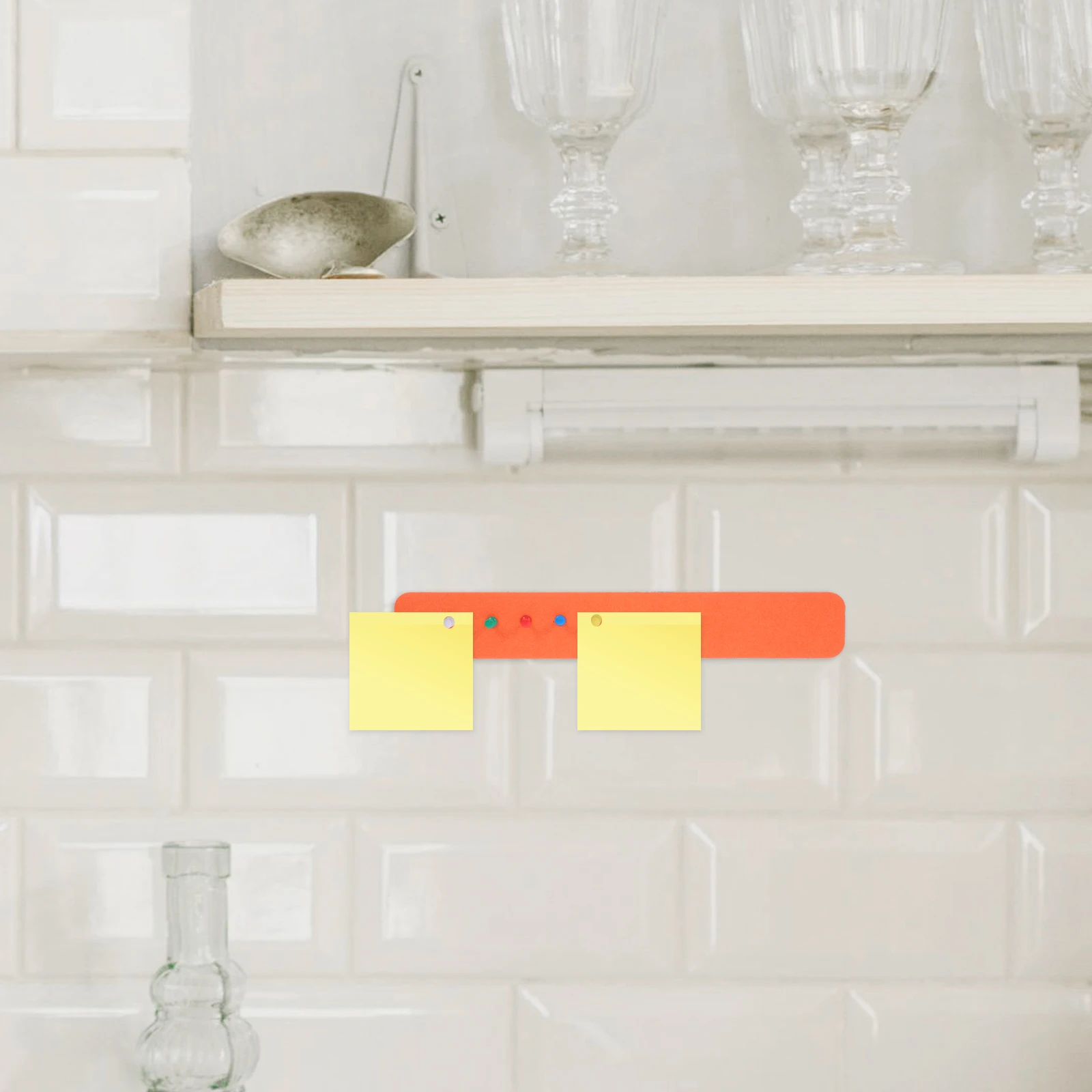 

5pcs Needle Boards Self Adhesive Felt Bulletin Board for Office Memo Strips Wall Hanging Notice Bars