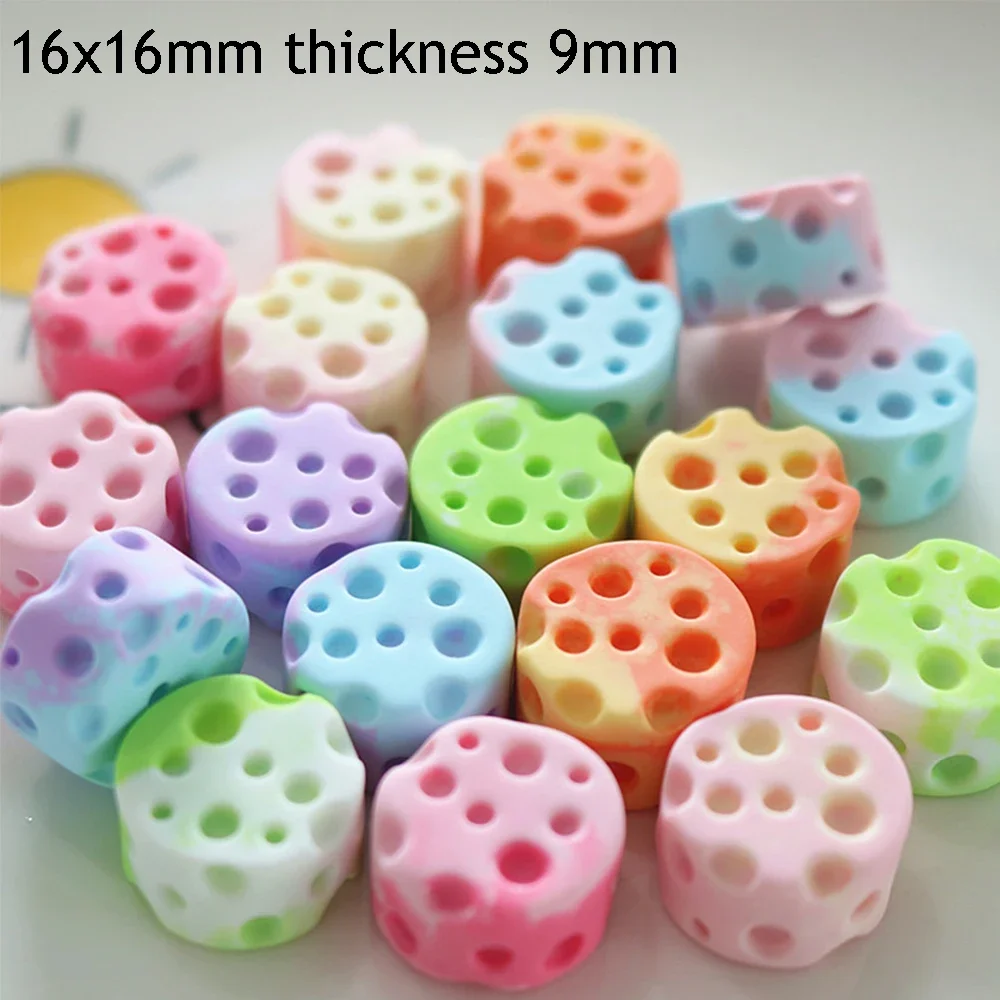 10PCS Round Cheese Series Miniature Flat Back Resin Cabochons For Hairpin Scrapbooking DIY Home Decor Craft Accessories