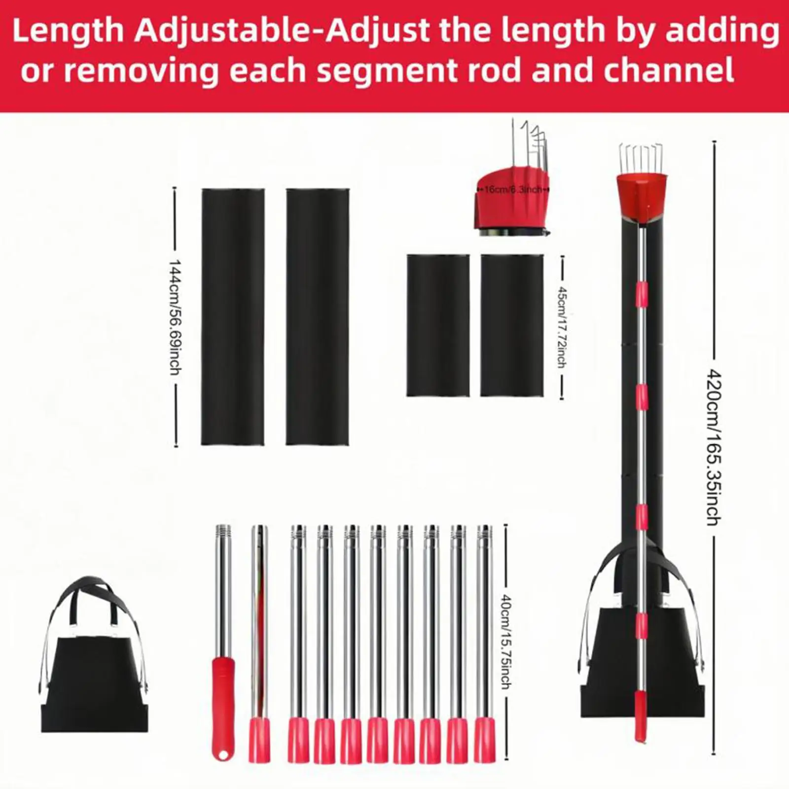 منتقي الفاكهة، ملحقات قابلة للتعديل، أداة يدوية للحديقة، أداة قطف متكاملة لحديقة المزرعة والليمون والبرتقال