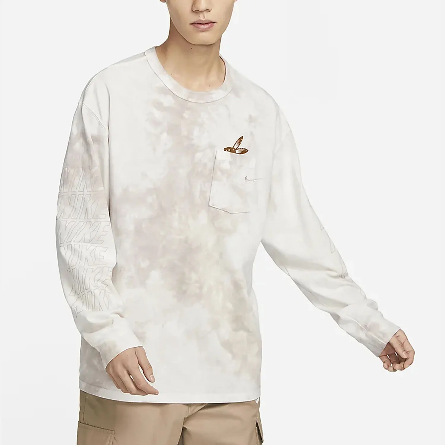 Nike genuine spring new men's letter printed loose long sleeved T-shirt FD8432-252