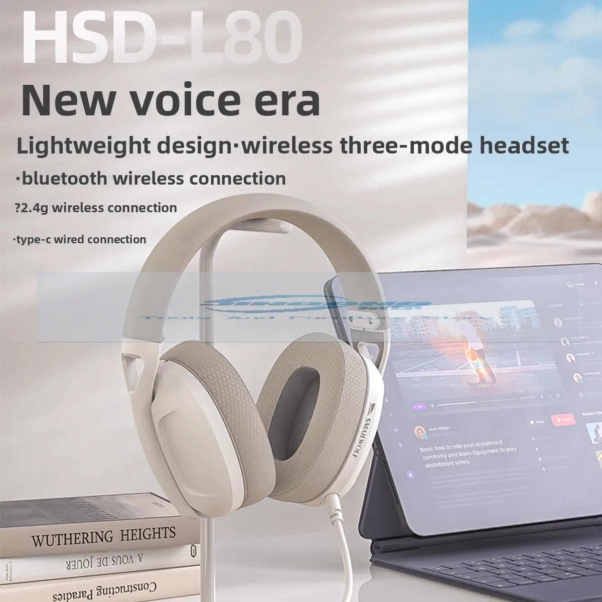 

SmileWolf L80 Bluetooth беспроводная трехрежимная игровая гарнитура компьютерная ноутбук планшет гарнитура с микрофоном легкий вес