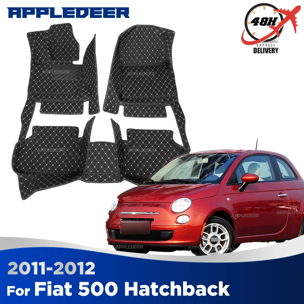 

Car Floor Mats For Fiat fiat 500 Hatchback 2011 2012 Custom Auto Foot Pads Carpet Cover Interior Accessories