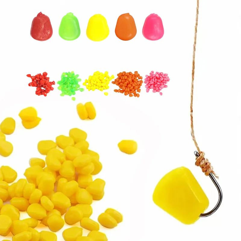 100pcs Silicone Corn Smell Soft Bait Floating Water Corn Carp Fishing Lures With the Cream Smell of Artificial Rubber Baits