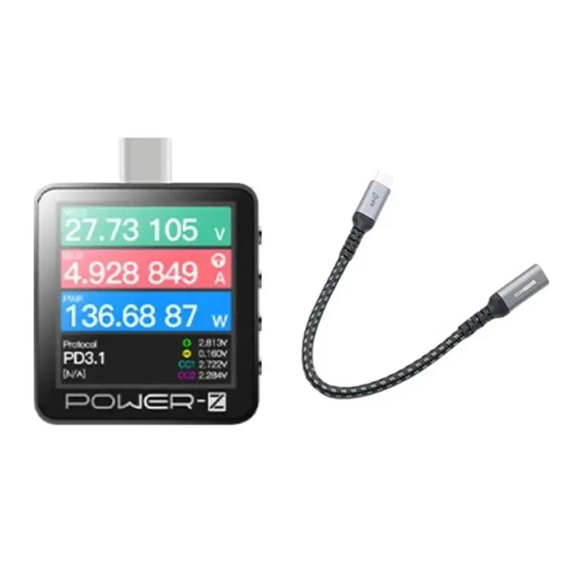 

Лучший выбор: портативный тестер быстрой зарядки USB-C KM003C с кабелем 140W, поддержкой PD3.1 и QC5.0, цифровым вольтметром и амперметром для тестирования повербанков.