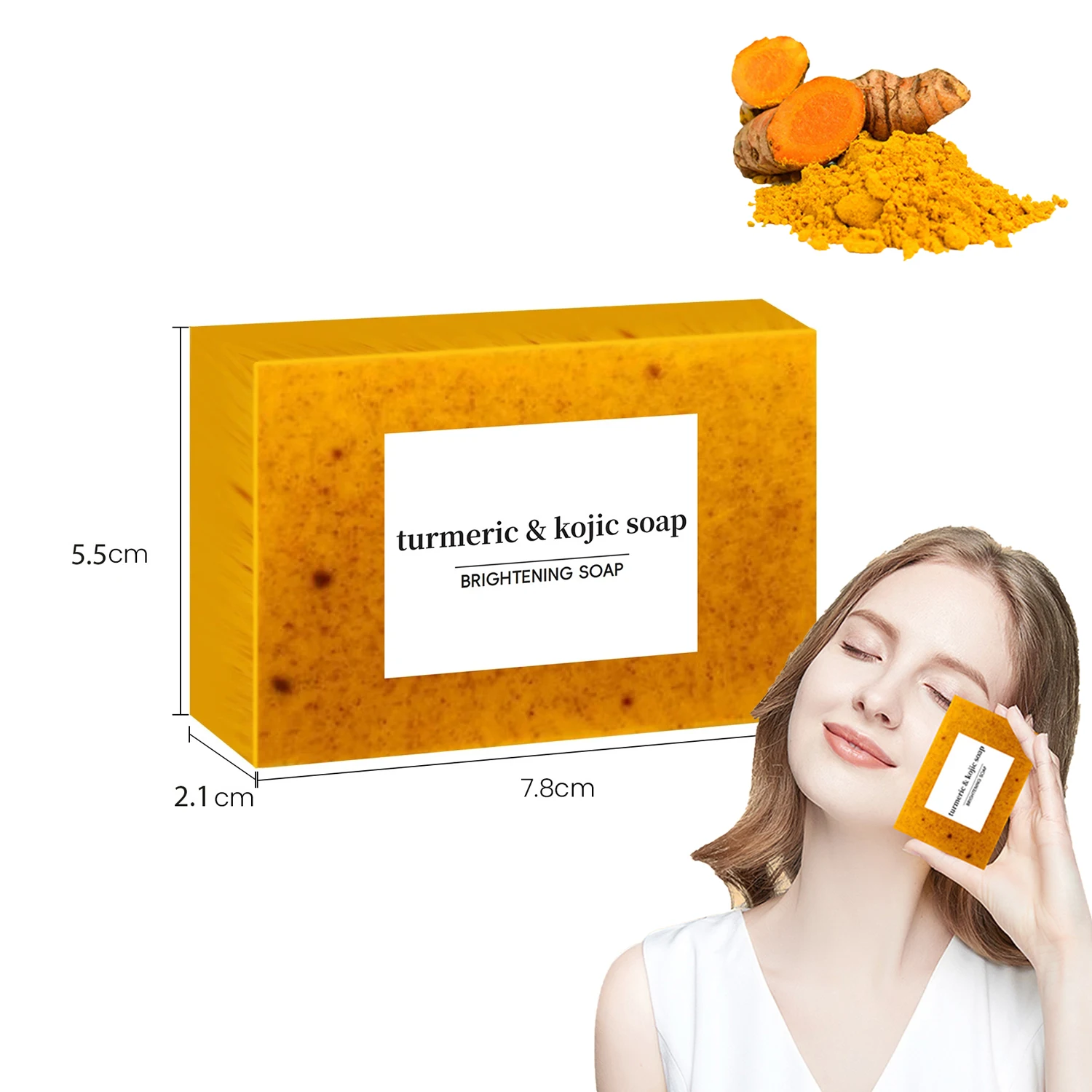 

Мыло ручной работы с куркумой, 100 г, мыло с лимоном и койевой кислотой, для душа и лица, глубоко очищающее, 1/3/5 шт.