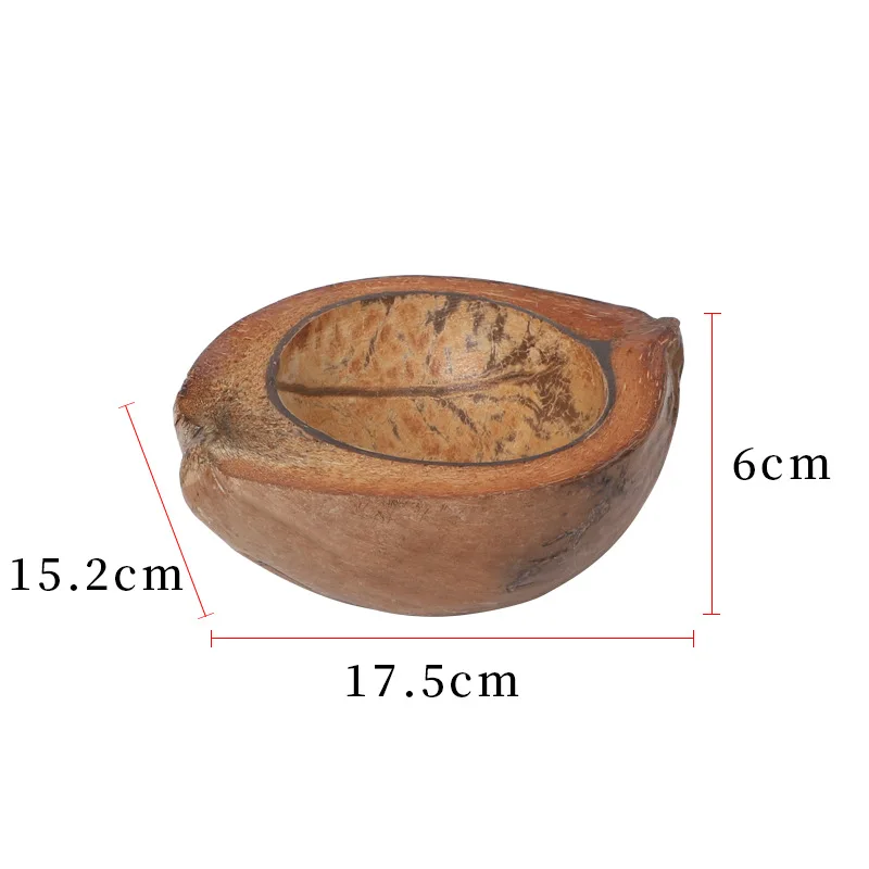 Bild 6: Log Coconut Shell Bowl, Duftkerze mit Haut, halbe Kokosnussschale, kreative dekorative Kokosnussschale, Kerzenteller