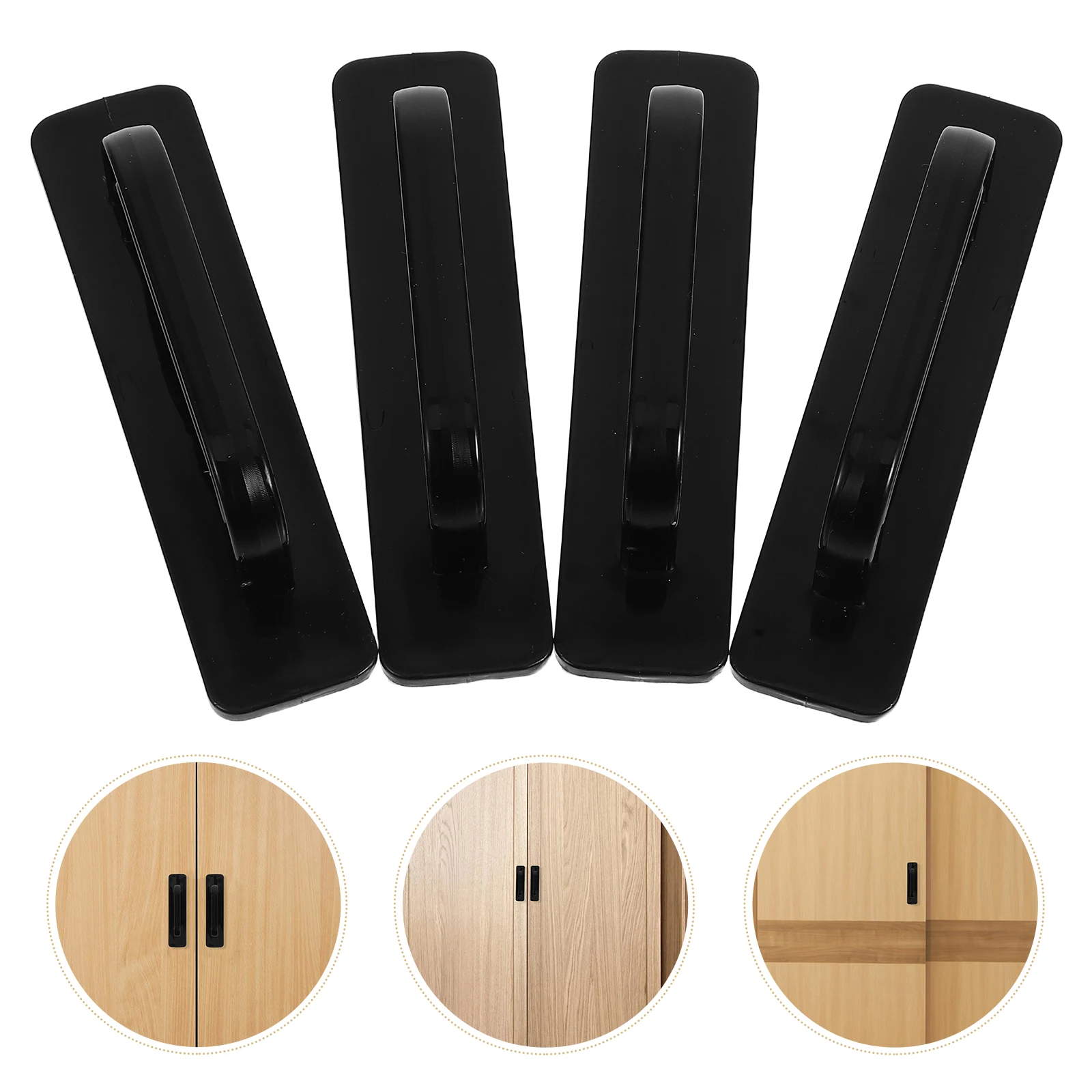 

4 pcs Self-Adhesive Stick-On Drawer Pulls No Drill Removable Kitchen Bathroom Closet Furniture Surface Protector Durable Modern