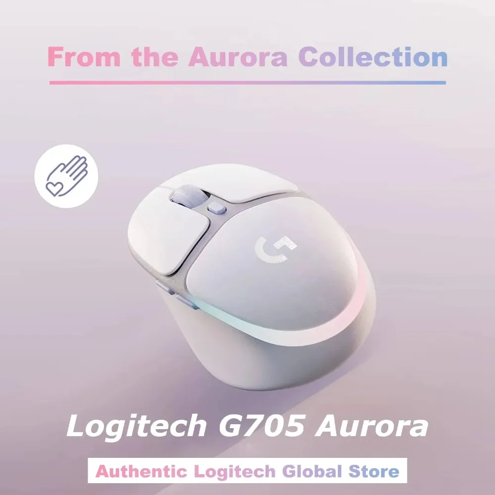 

Logitech G705 Aurora игровая беспроводная мышь Bluetooth двухрежимная Lightspeed RGB плавный эффект перезаряжаемый ПК ноутбук офис на заказ