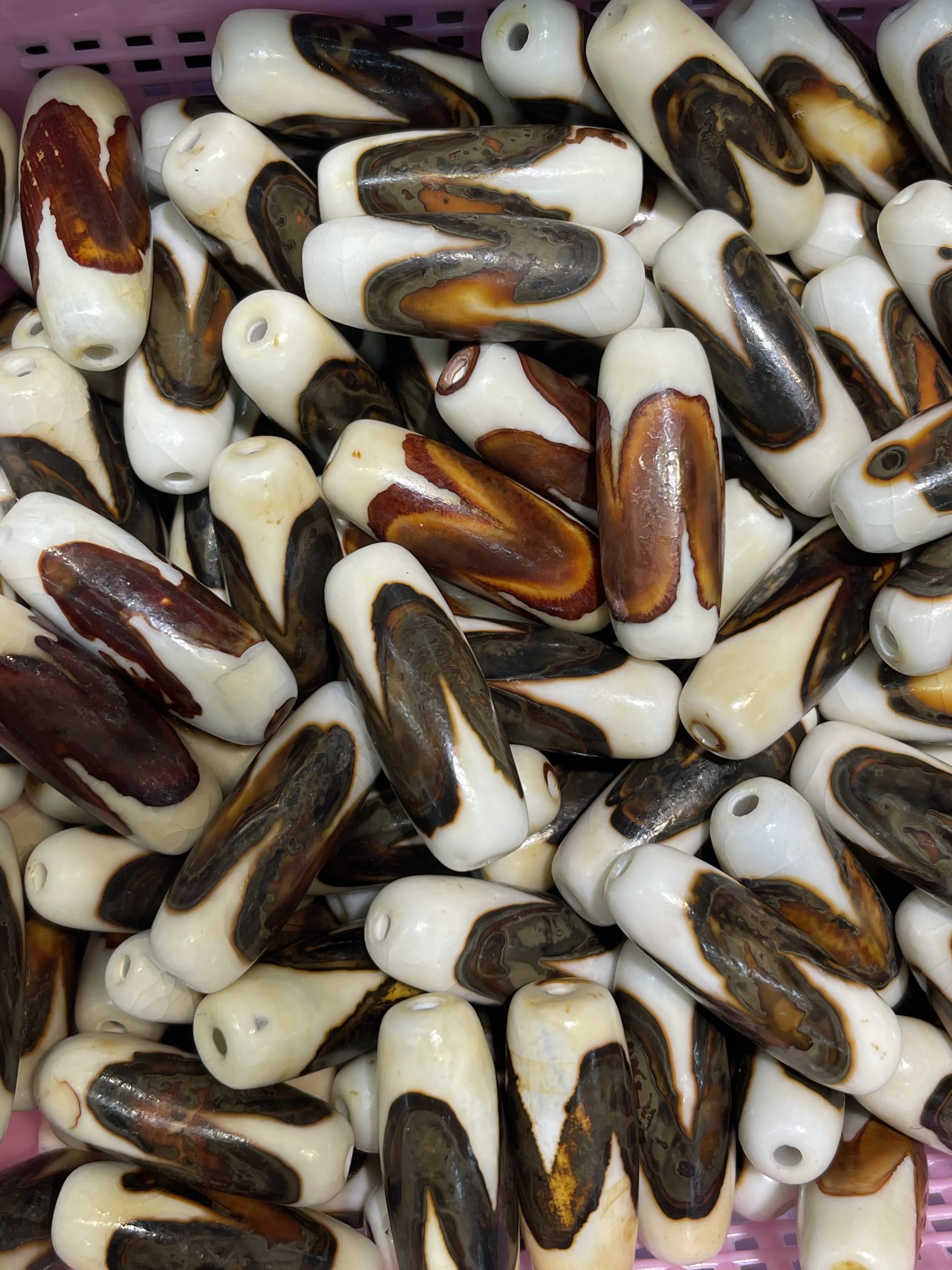 

Set Lot of 20 PCS Energy Tibetan Old Agate Tiger Tooth dZi Bead For Jewelry Making 2022 Amulet UPD1102A53 Whole Sale