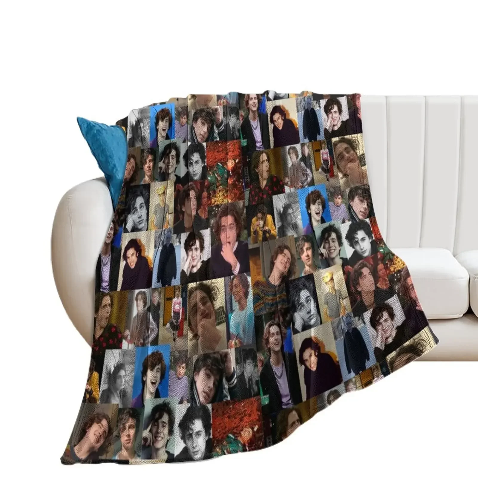 

another Timmy collage Throw Blanket Plaid on the sofa Single Blankets