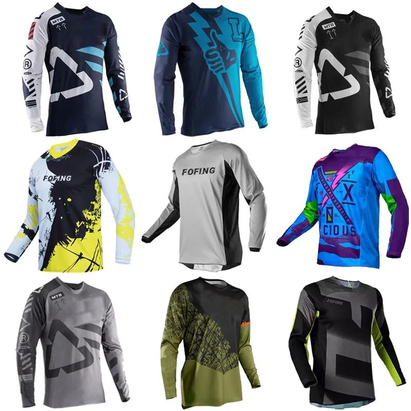 

Motocross Mountain FOFING Bike Clothing Bicycle Moto Downhill Women Men Cycling Jersey MTB Shirts BMX Long Man Cycling Jersey