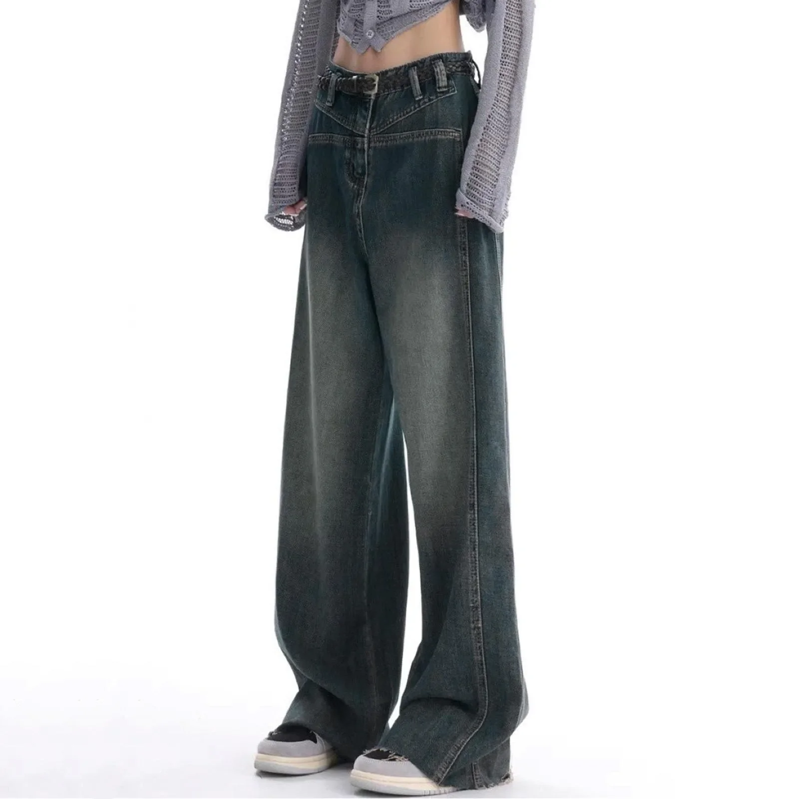 

High Waist Loose Fit Fashion Baggy Jeans Aesthetic Vintage 90s Wide Leg Denim Trousers Women Streetwear Versatile Denim Pants