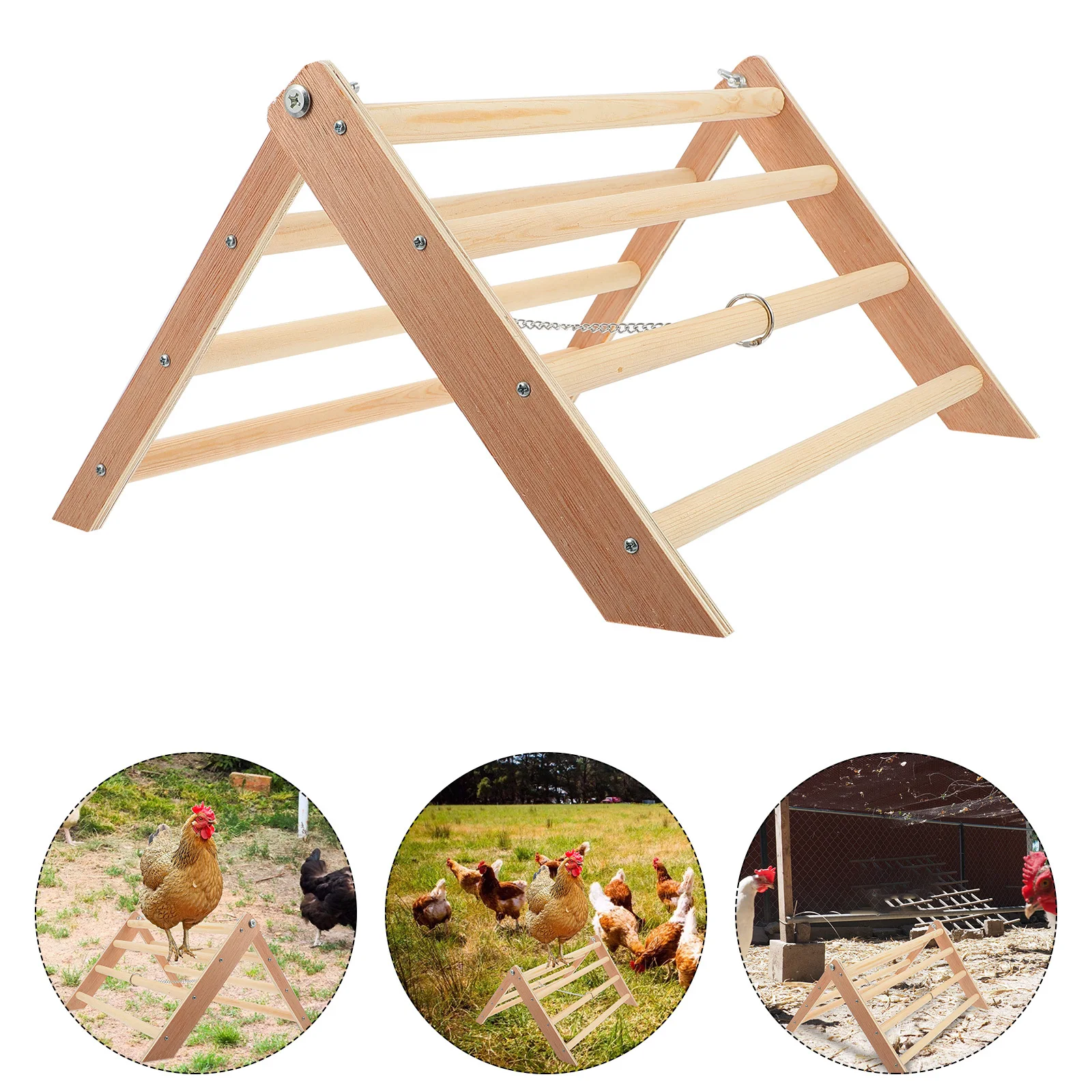 

1Pcs Wooden Hen Rooster Stand Unique Appearance Chicken Perch Pet Fun Balance Exercise Hen Standing Frame Rooster Standing Frame