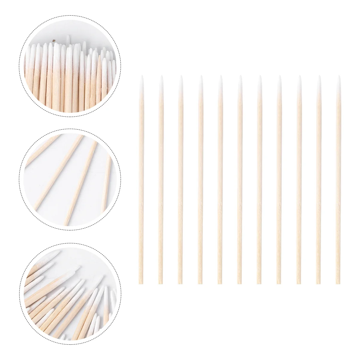 400 Pcs Makeup Cotton Swab Swabs Clean Ear Wooden Bamboo Cleaning Single Pointed Head