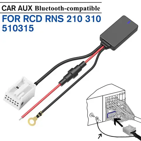 차량용 무선 블루투스 리시버 모듈, 파사트 투란용, 골프 5 6 RCD RNS 210 310 315 510 음악 오디오 스테레오 어댑터, 1 개