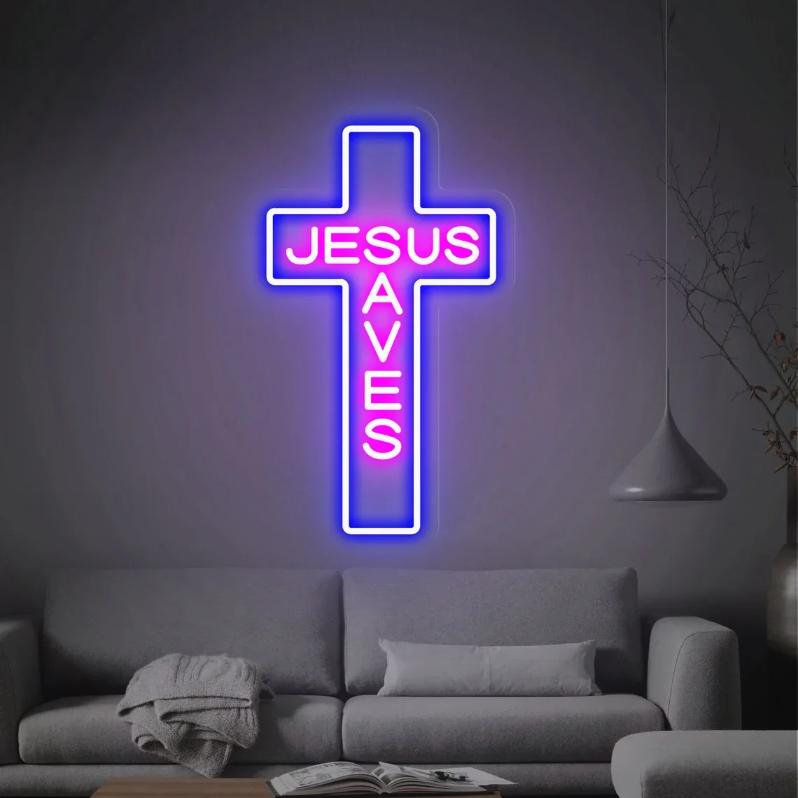Cross Jesue Neon Sign Custom Birthday Gifts Bedroom Shop Bar Gaming Room Wall Art Hanging for Wedding Sign Game Room Decor