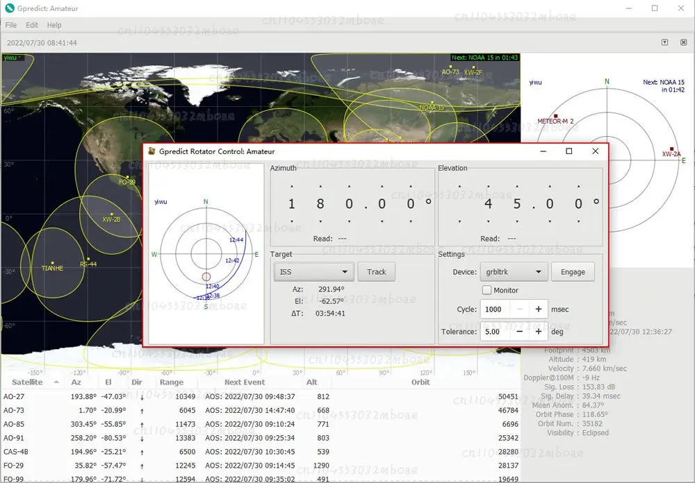 Open Source Portable Antenna Rotator Real-Time Satellite Tracking Dual Axis Rotor