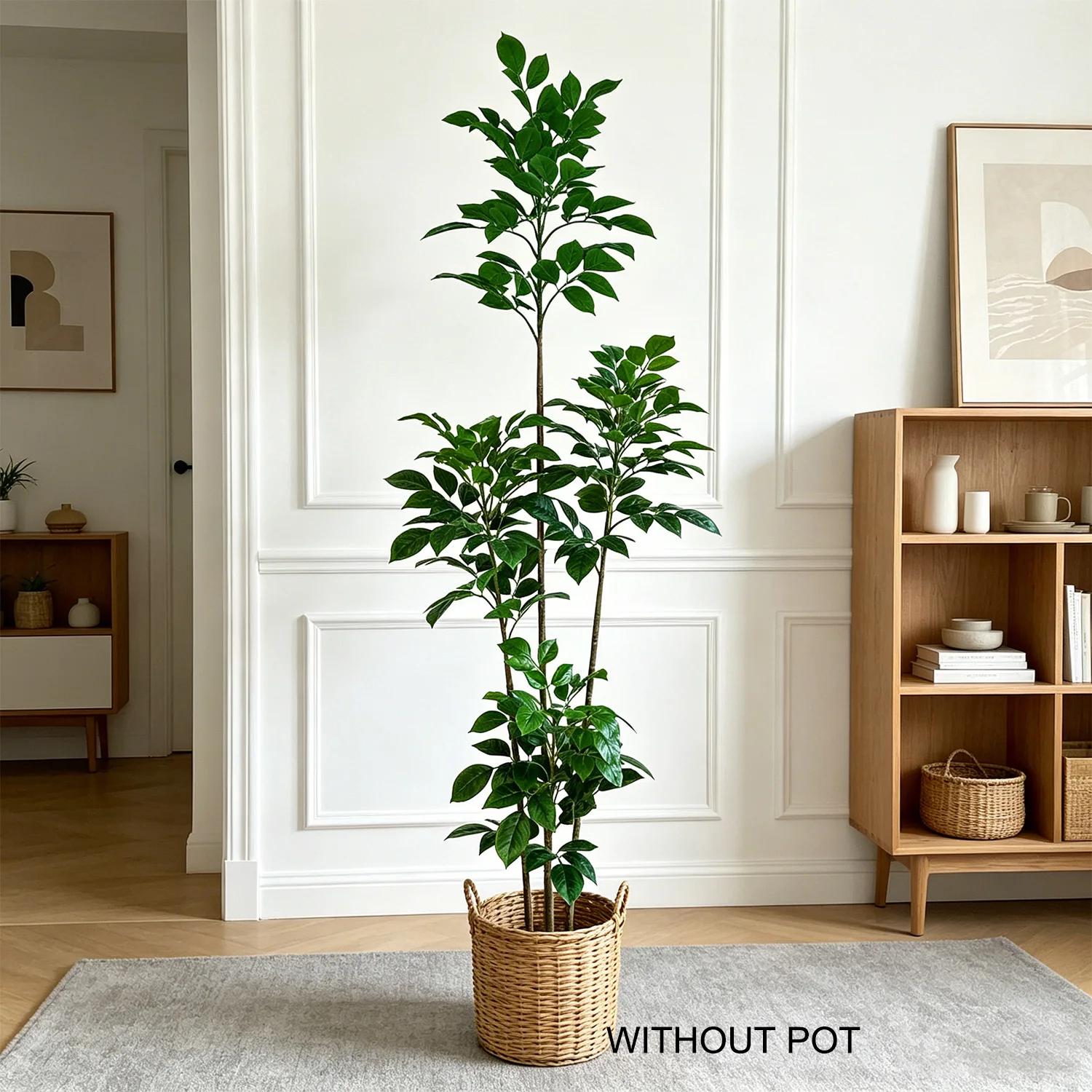 Ficus Lyrata Tree - 105-240cm/7.8ft Cabang Pohon Hijau Buatan Artificial