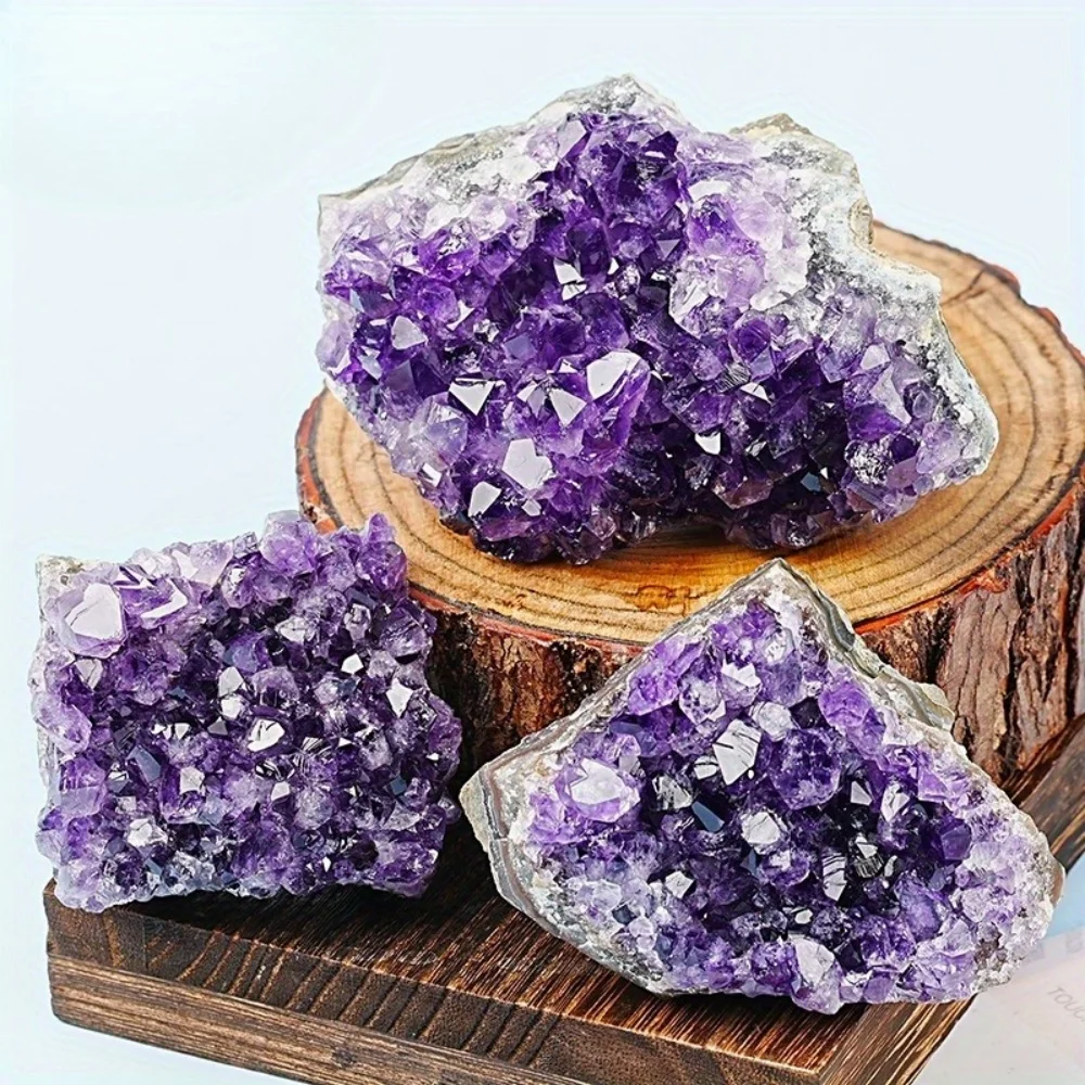

1Pc Natural Raw Amethyst Quartz Purple Crystal Cluster Healing Stones Specimen Home Decoration Crafts Decoration Ornament