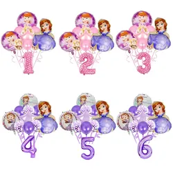 11pcs Disney Princess Sofia Foil Balloon Set Girl Birthday Party Decoration Kids Baby Shower Cartoon Helium Globo Decor Supplies