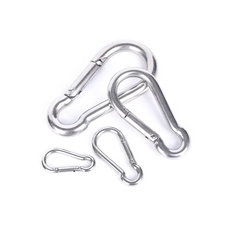 304 Stainless Steel M4 M5 M6 M7 M8 M9 M10 M11 M12 M14Multifunctional Spring Snap Carabiner Hook Marine Quick Link Lock Ring Hook