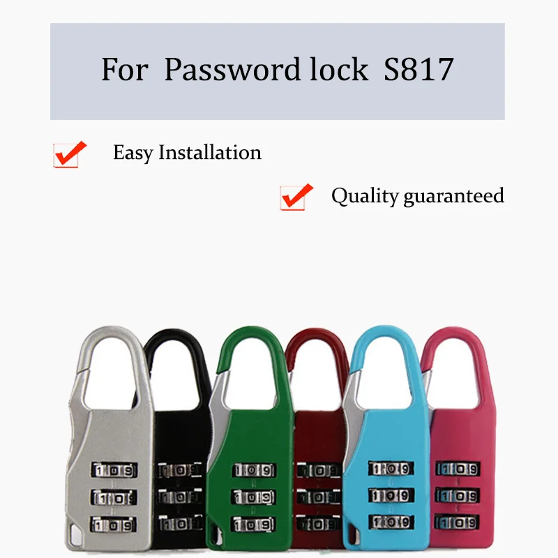 For S817  Mini Luggage Combination Lock  Customs-Approved Travel Padlock  Compact and Portable  Dormitory Locker Lock  Essential