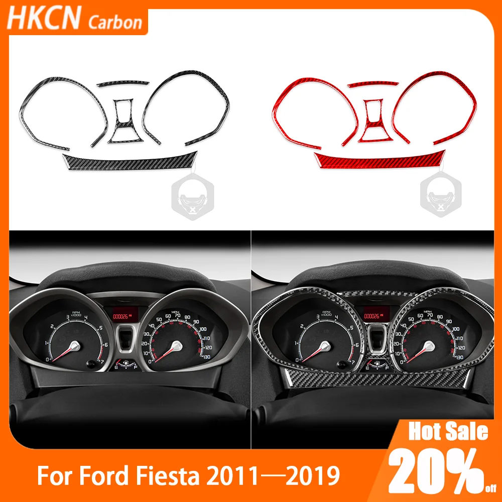 

Carbon Fiber Dashboard Speedometer Panel Car Accessories Interior Cover Trim Modified Sticker Decals For Ford Fiesta 2011—2019