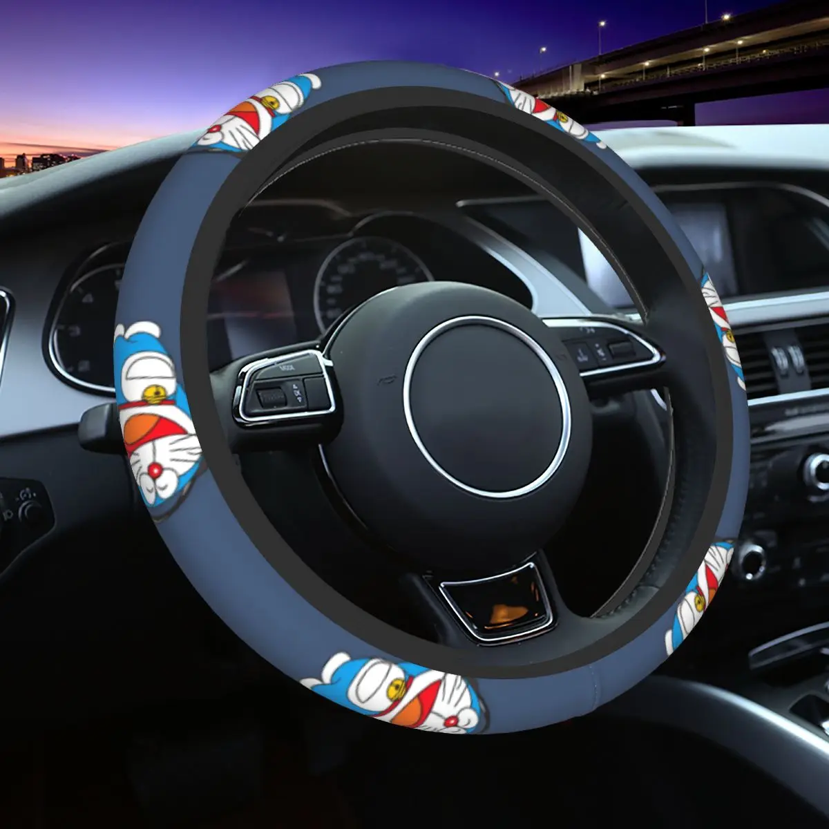 

Custom D-Doraemons Universal Steering Wheel Cover Fit for Sedan Anti-Slip Car Steering Wheel Protector 15 Inch Auto Accessories