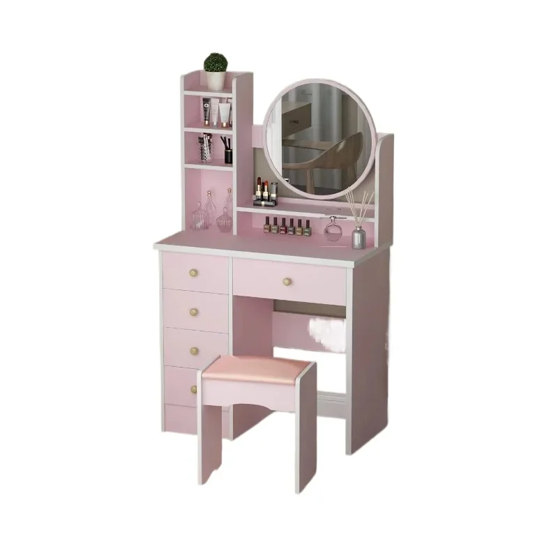 Modern Pink Nordic Design Transparent Wooden Model Particleboard Euro General Motors Home Bedroom Dressing Table Hotel Mirror
