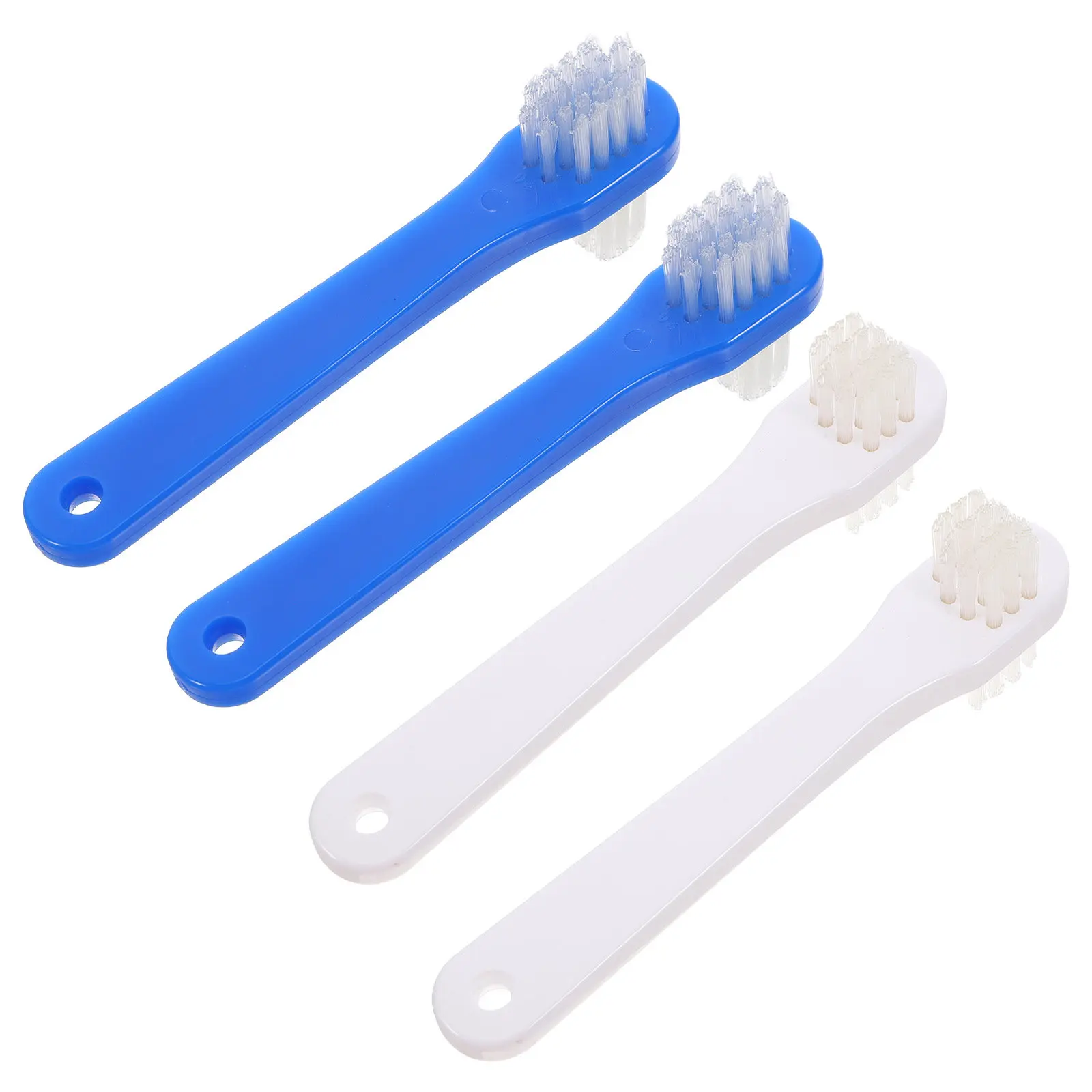 

Набор из 4 зубных щеток для протезов с двойной головкой для глубокой чистки труднодоступных мест, удобная ручка, уход за зубными протезами