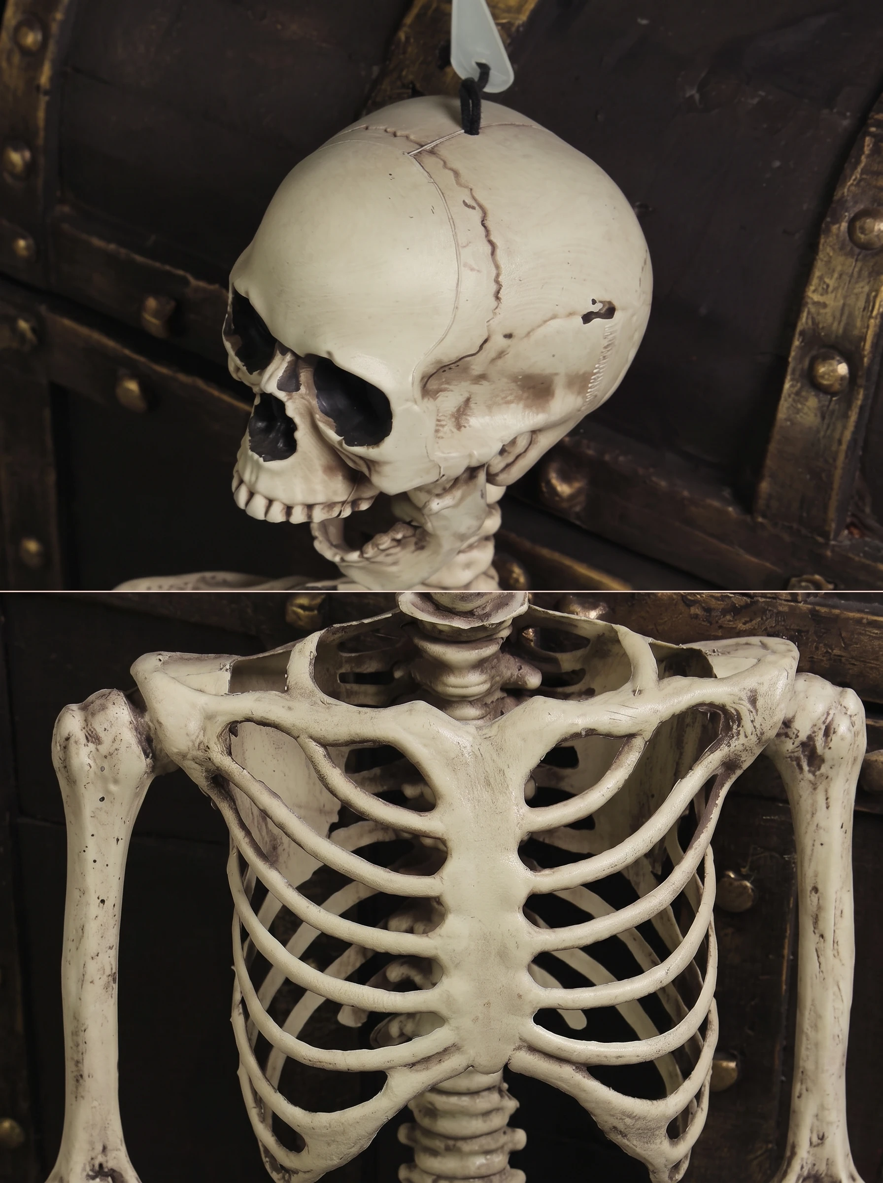 Large Halloween skeleton 170 cm with movable joints decorative figure for home parties and photo booths