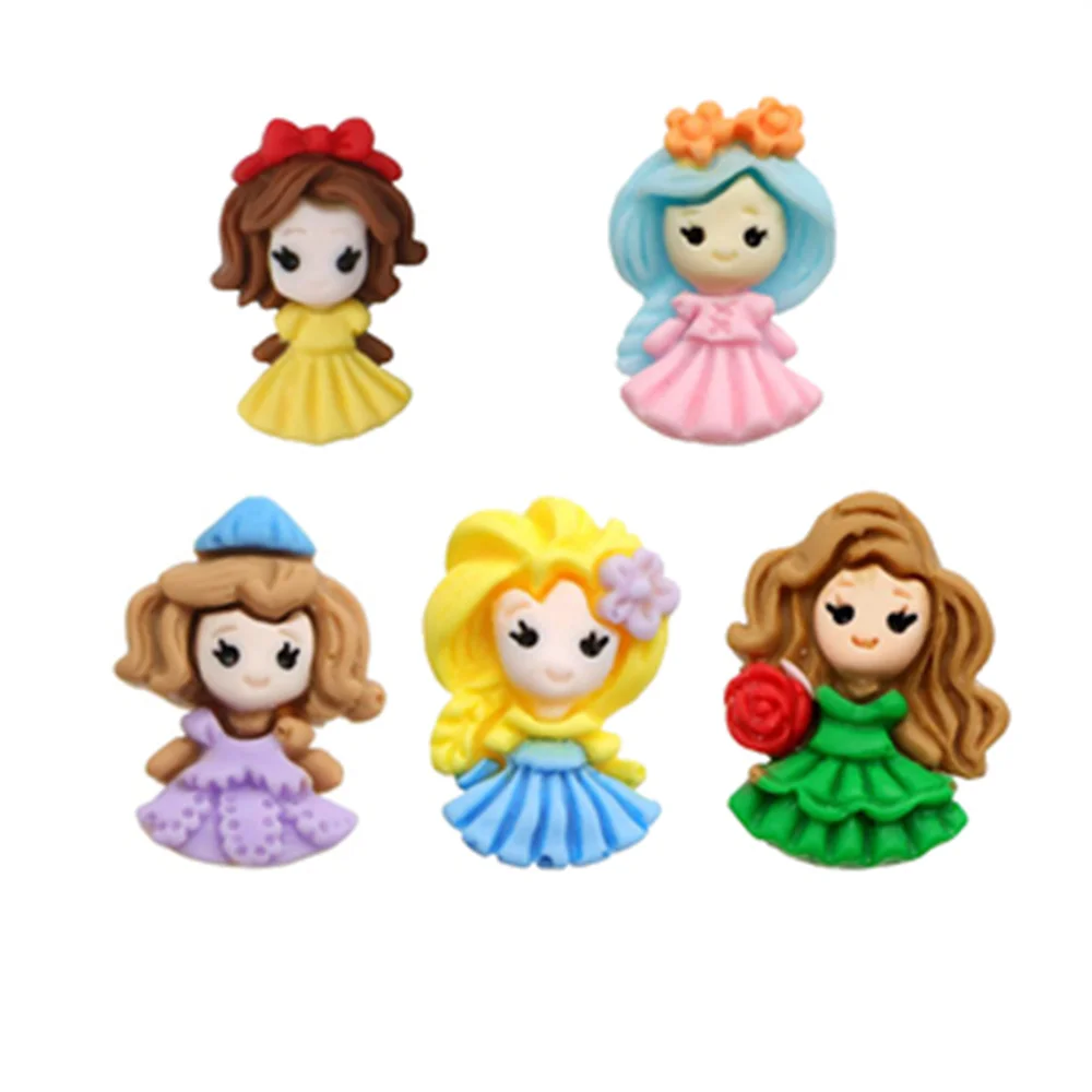 

"New Arrival Flat Back Resin Princess Cabochons For Kids Hair Clip Cover DIY Resin Accessories Embellishments "