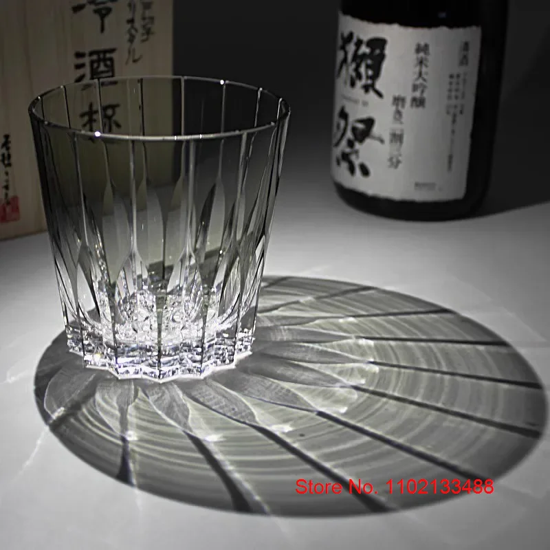 Smoke Gray Asterism Crystal Glass Whisky Cup Japan KAGAMI Glassware Wine Tasting Glasses EDO Kiriko Rock Tumbler Whiskey Snifter