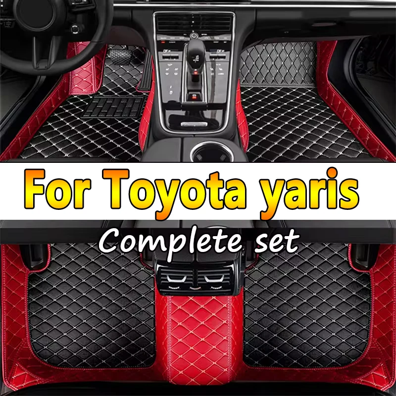 Custom Automotive Car Floor Mats For Toyota yaris 2014 2015 2016 2017 2018 Auto Luxury Leather Men Women Car Mats Full Coverage