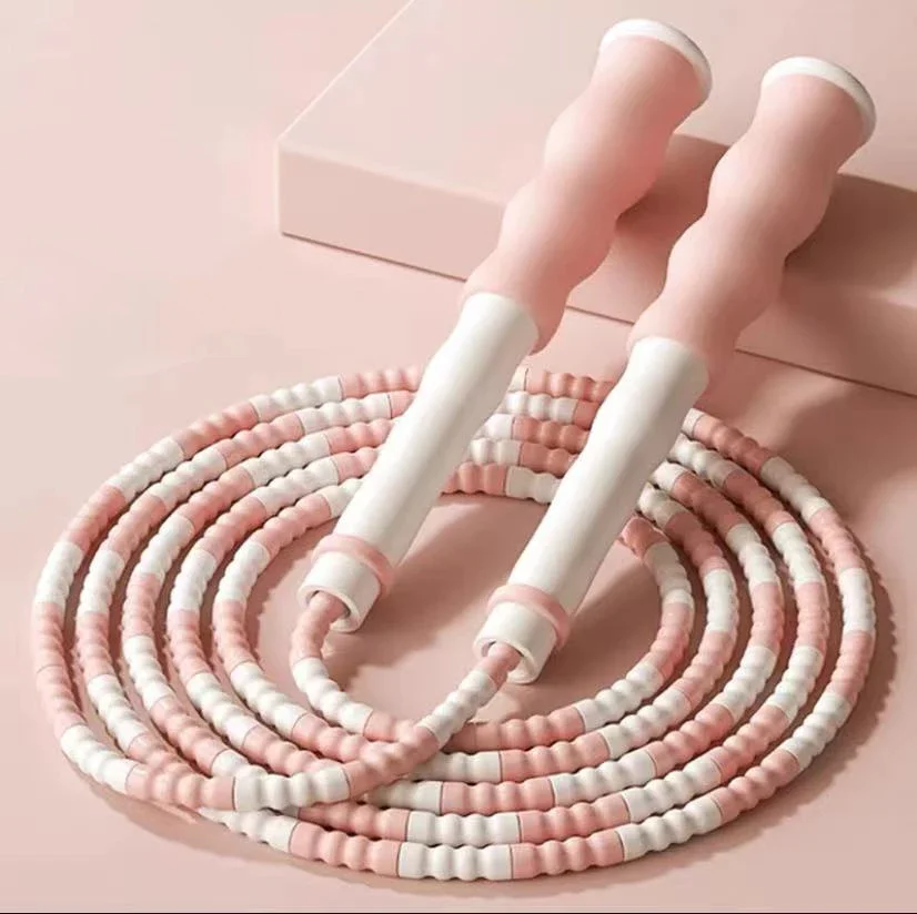대나무 PVC 초보자 점프 로프, 성인 어린이 부드러운 구슬, 엉킴 없는 세그먼트 피트니스 스키핑 케이블 운동, 2.8M 기술