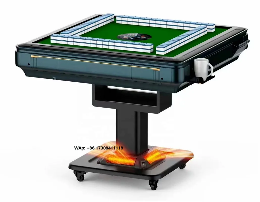 Dericsson Silent Plastic Mahjong Machine Electric Fully Automatic 4 Players Foldable Dining Table 2-in-1 Heater Fast Delivery