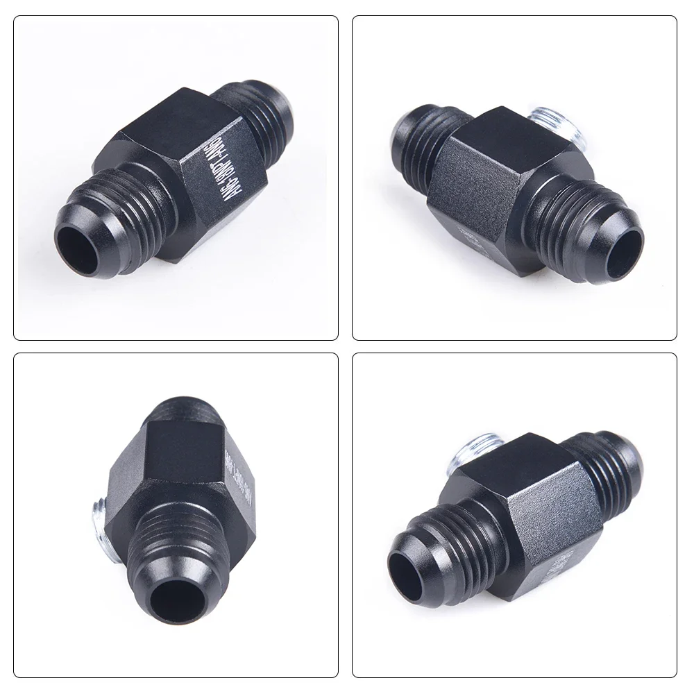 Hose Fitting Straight An6 8 10 with 1/8 NPT Gauge Port Male to Male Adapter Flared Union Aluminum AN6 AN8 AN10