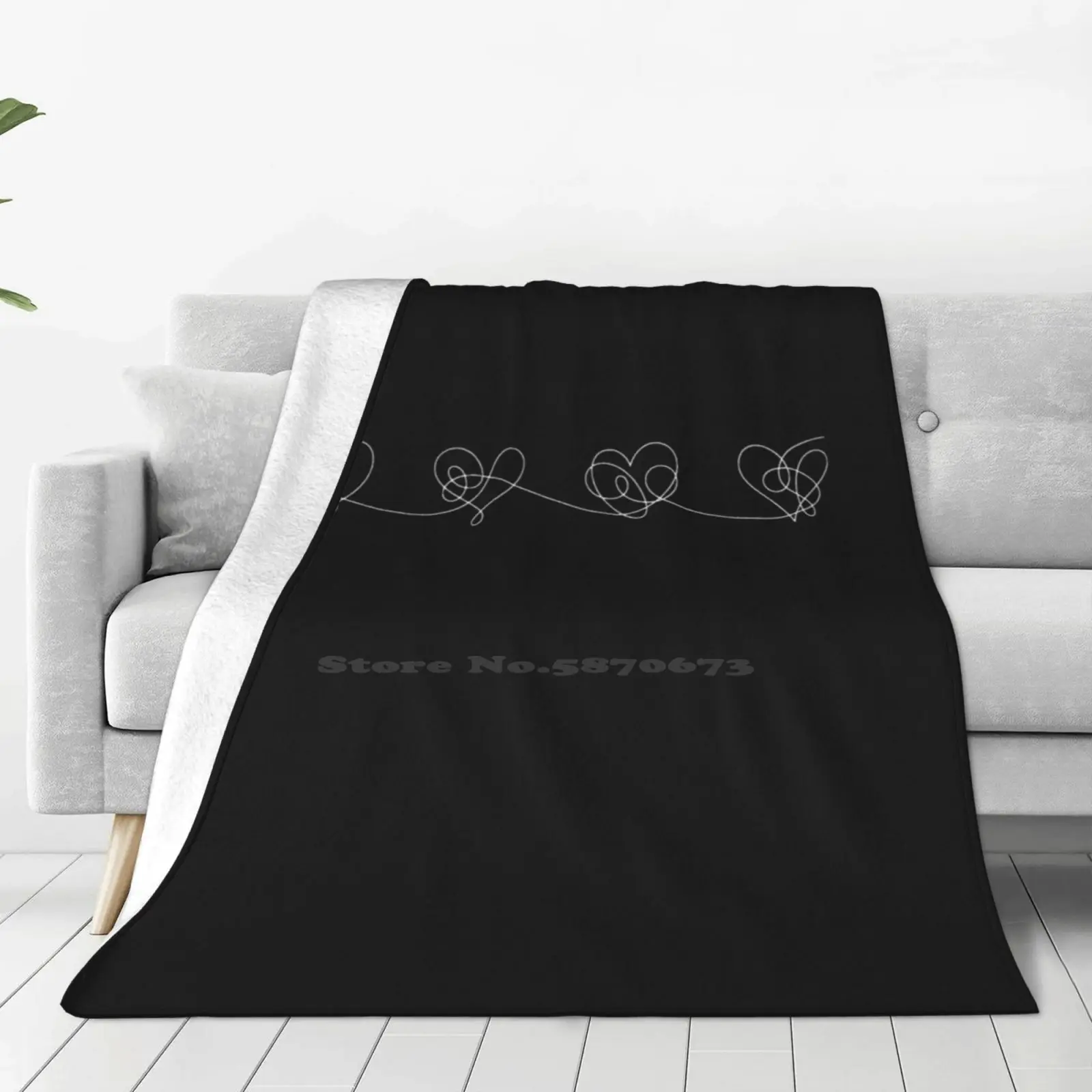 Love Yourself Answer Hearts (White) Blanket Soft Warm Travel Portable Blanket Rm Suga Jhope Jimin Jungkook Namjoon Seokjin