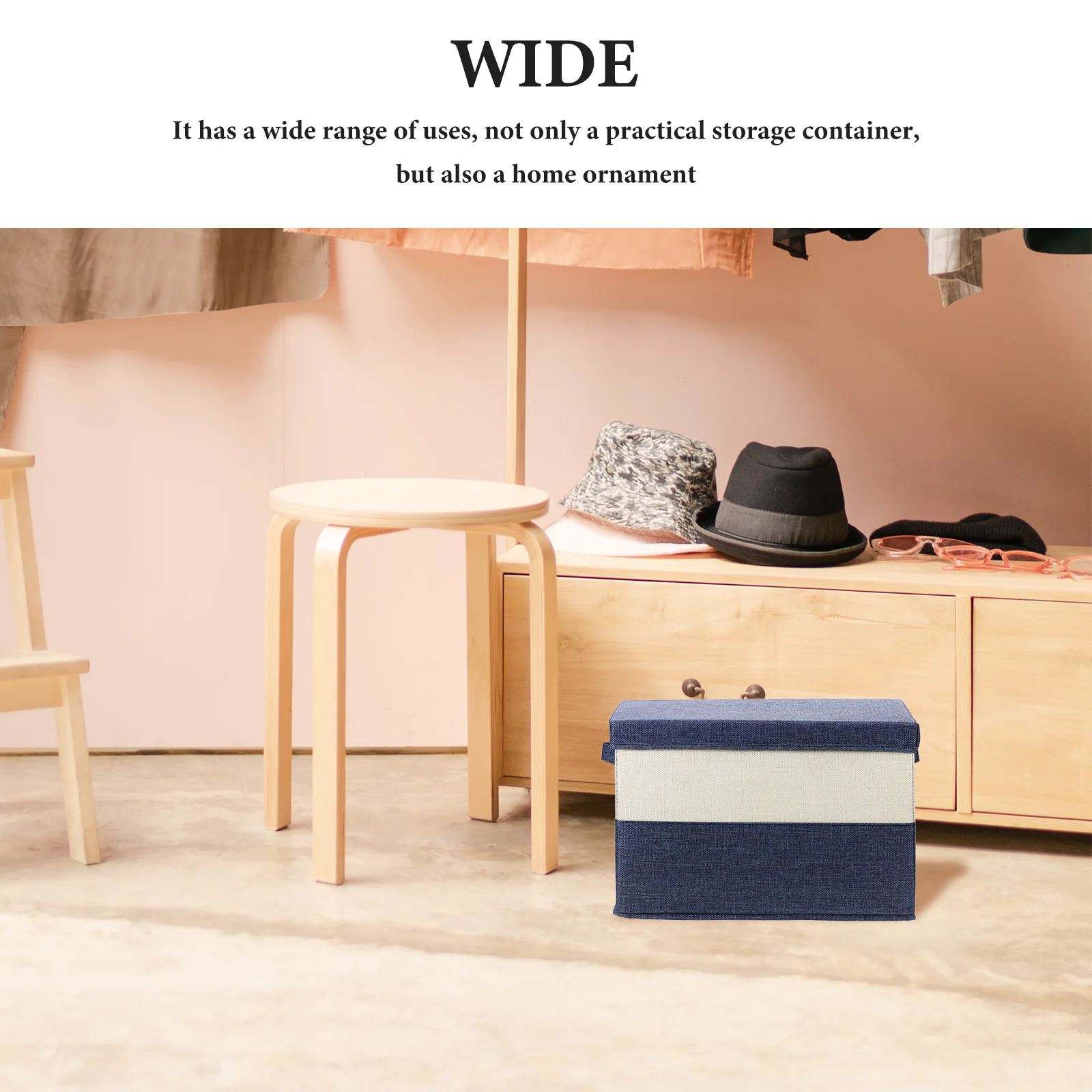 

Sturdy Cotton Fabric Storage Basket Foldable Multi-Purpose Organizing Container For Home Office Bedroom Cloth Sundries Holder