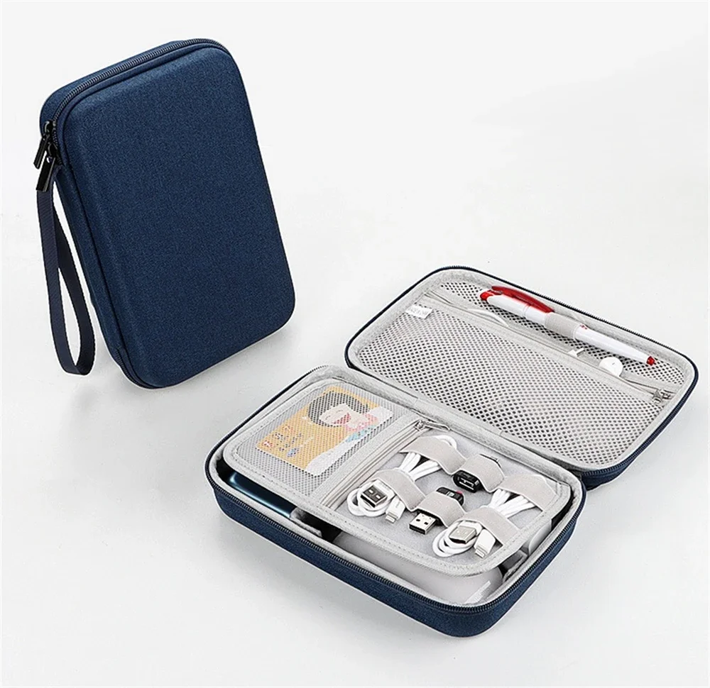 Große Kapazität Reise-Elektronikzubehör-Organizer Tablet-Festplatten-Kabel Tragbare Aufbewahrungstasche EVA Duricrust Airbag – Detail 10