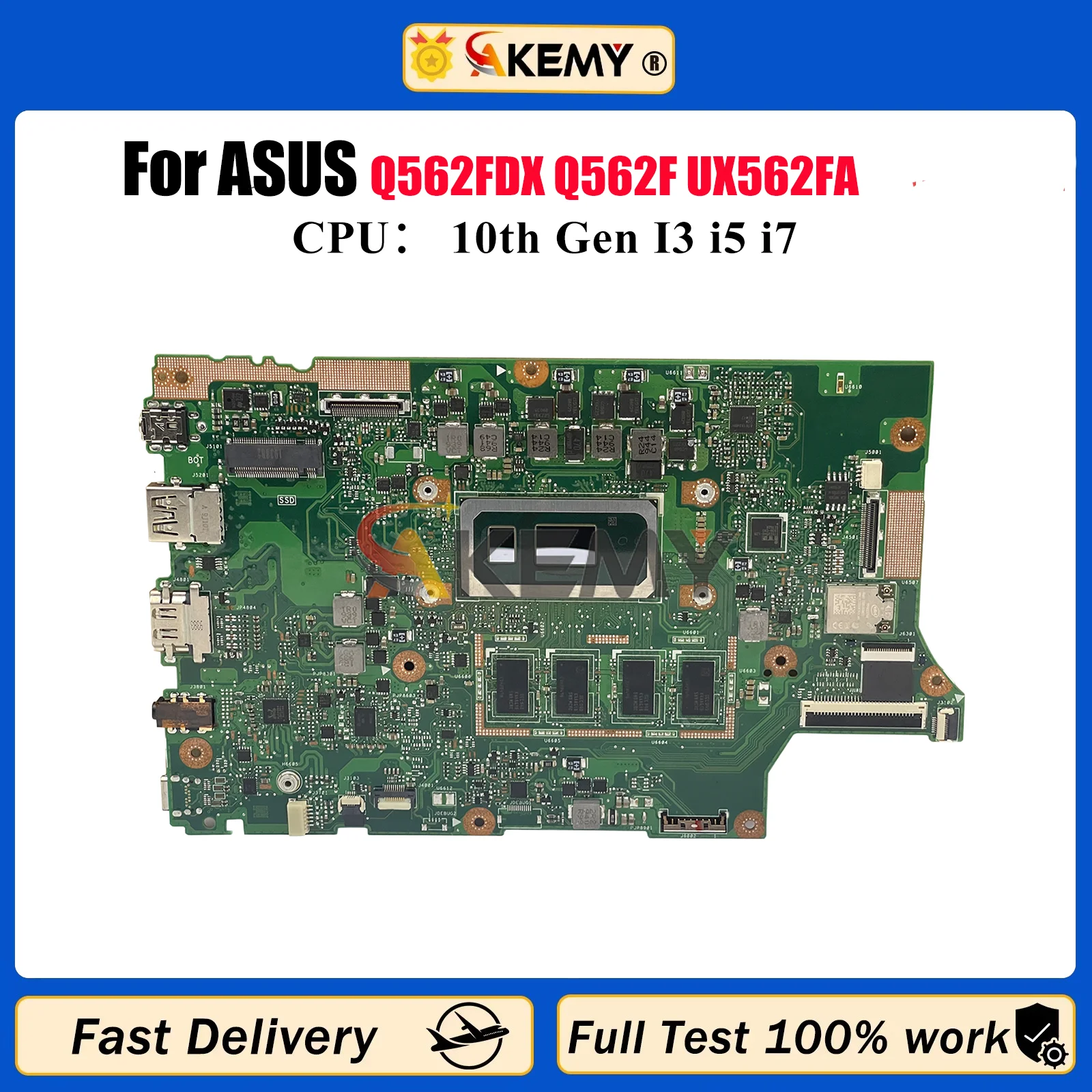 UX562FA carte mère d'ordinateur portable pour ASUS ZenBook UX562 Q562FDX Q562F UX56IQ carte mère pour ordinateur portable avec 10e génération I3 i5 i7 102% tests OK