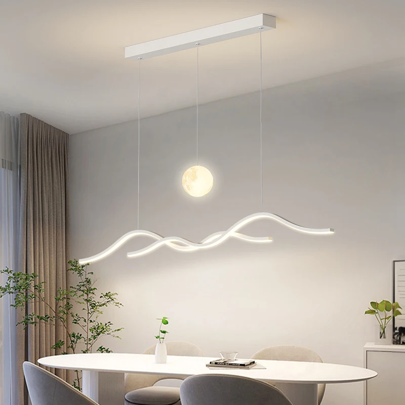 Lámpara LED creativa de pico de montaña, candelabro moderno Simple de Luna para sala de estar, comedor, Bar, cafetería, iluminación de decoración